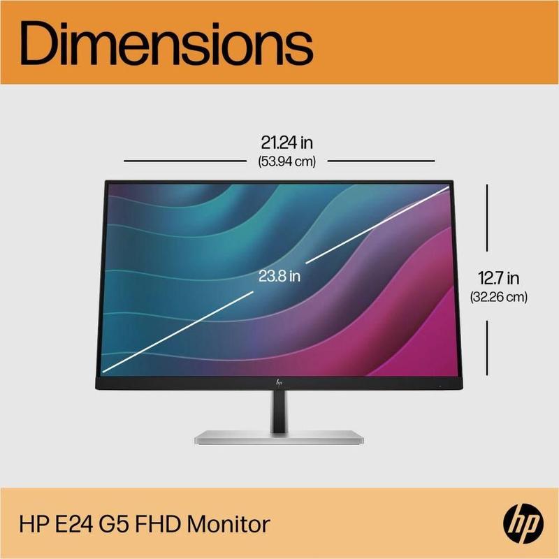Monitor HP 23.8 Polegadas E24 G5 Full HD Pivot e Ajuste de Altura